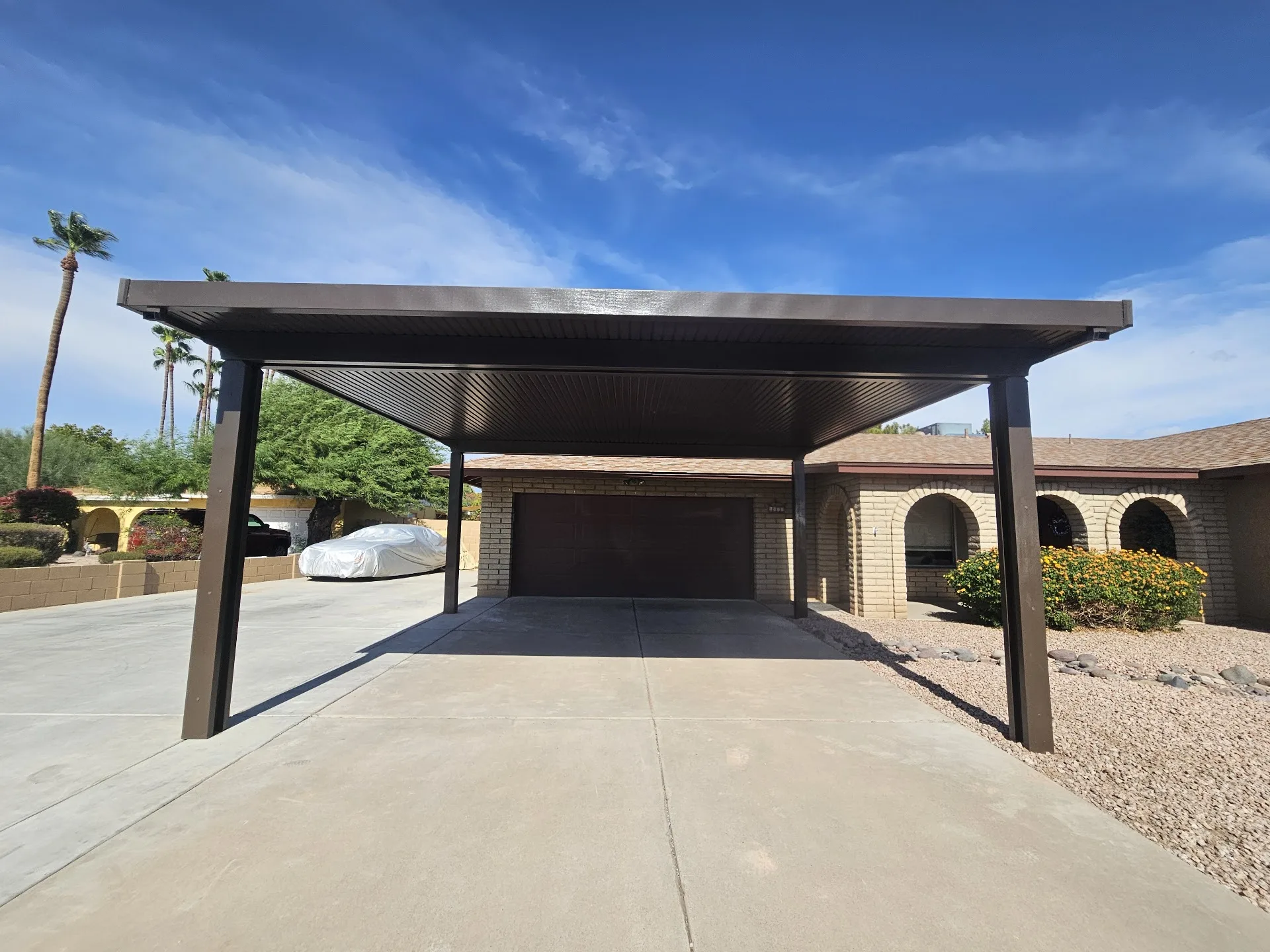 Aluminum patio cover installed by A to Z Shades and Shutters in Mesa, AZ, serving the Phoenix metro area (project photo patio patio 59)