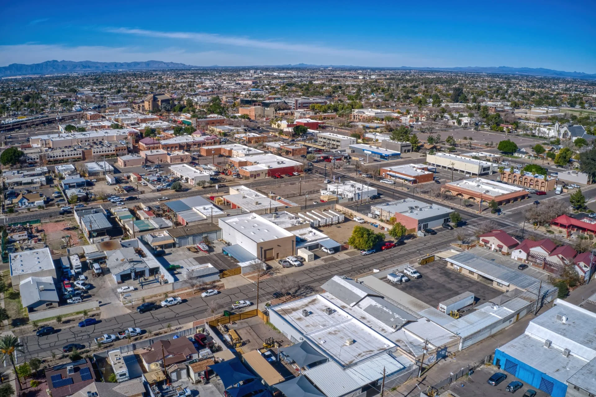 Aerial view of downtown Glendale, Arizona
