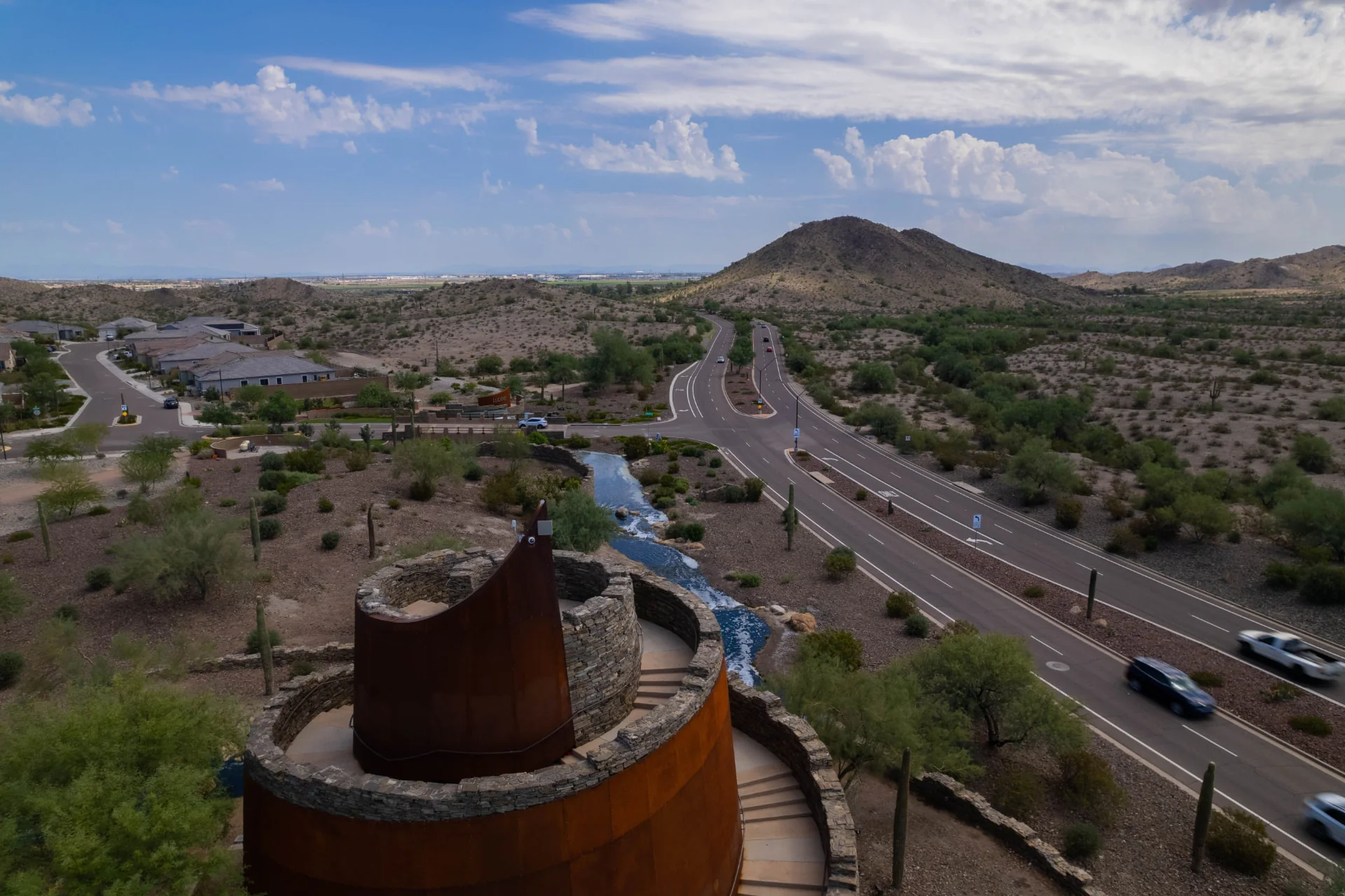Desert overlook and parkway in Goodyear, Arizona