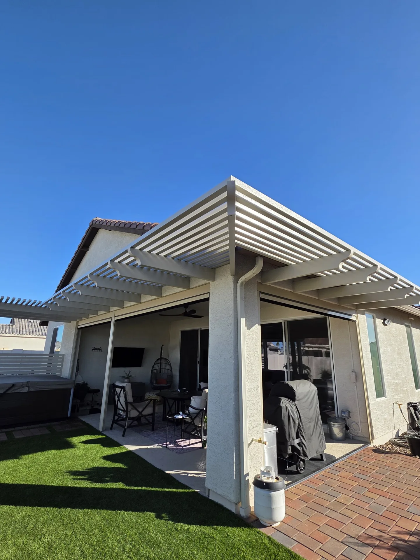 Shade structure installed by A to Z Shades and Shutters in Mesa, AZ, serving the Phoenix metro area (project photo structures lattice 28)