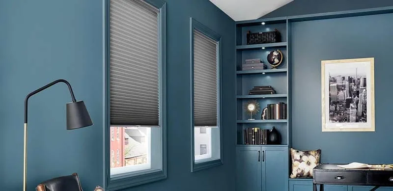 Cellular shades insulating a sunlit window
