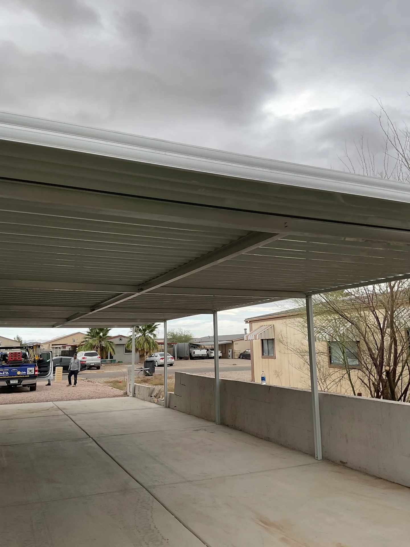 Aluminum carport cover installed at a Valley home