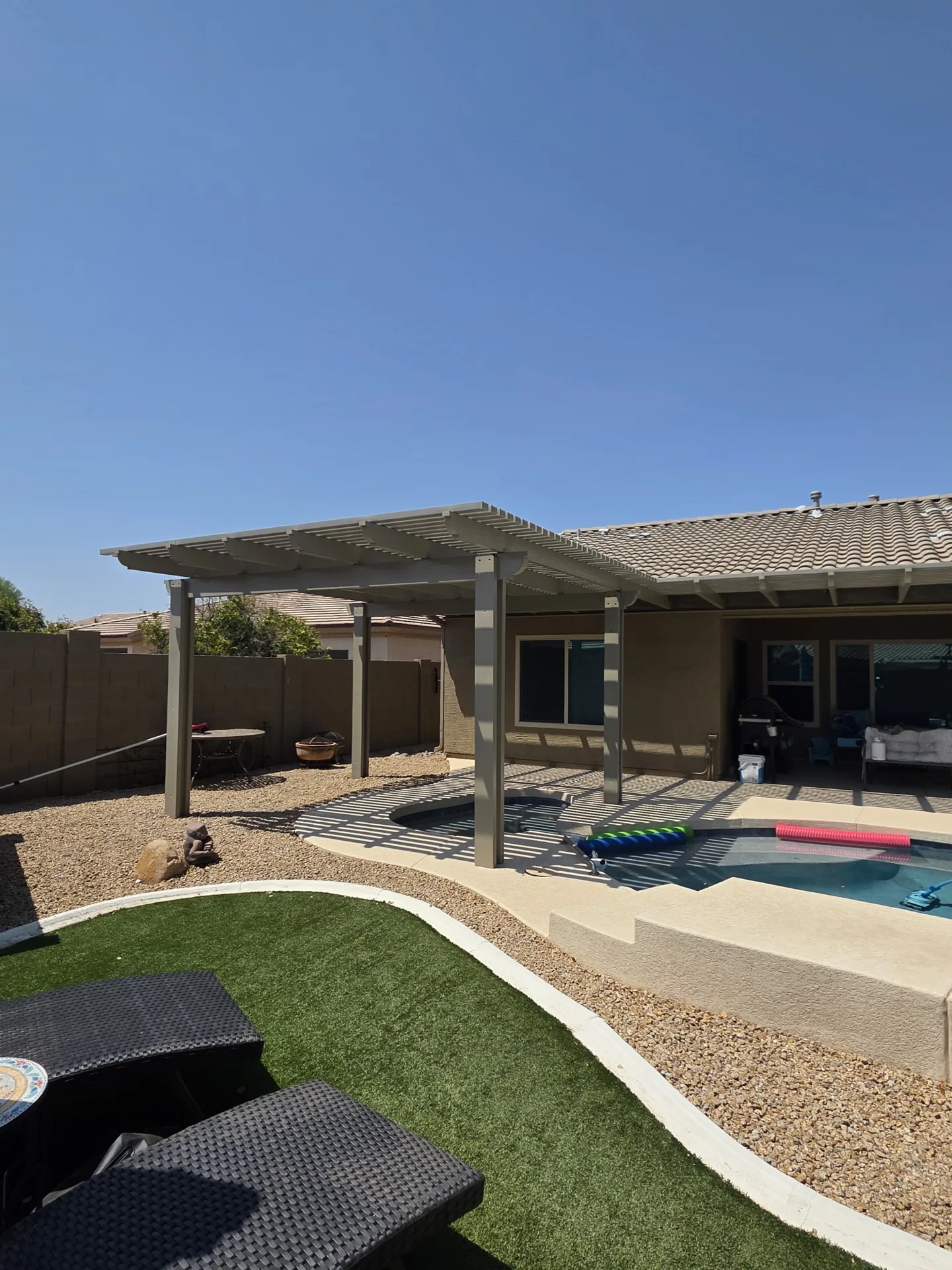 Shade structure installed by A to Z Shades and Shutters in Mesa, AZ, serving the Phoenix metro area (project photo structures lattice 25)