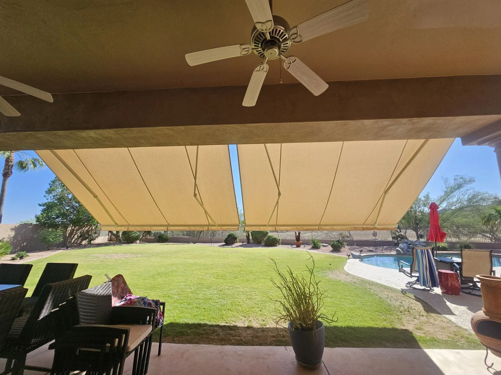 Retractable awning installed by A to Z Shades and Shutters in Mesa, AZ, serving the Phoenix metro area (project photo awnings awnings 45)