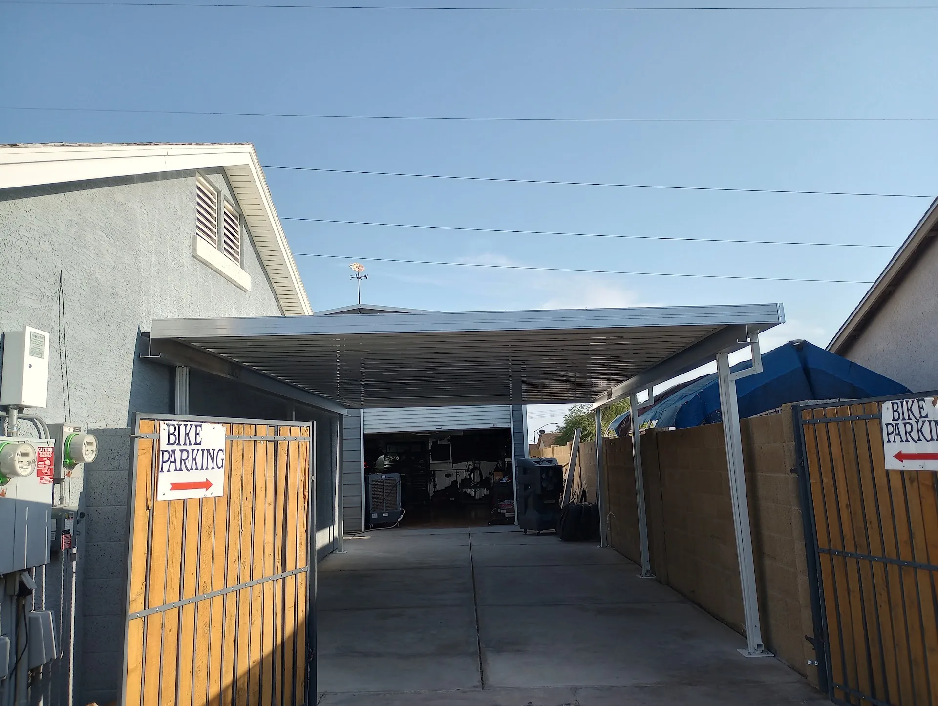 Aluminum carport installed by A to Z Shades and Shutters in Mesa, AZ, serving the Phoenix metro area (project photo carports pans 31)