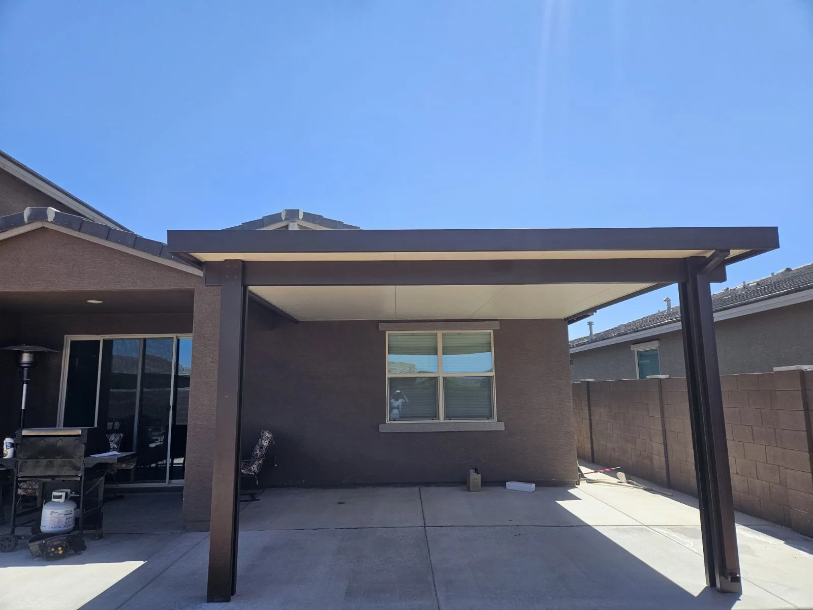Aluma-Cover patio cover over a desert backyard