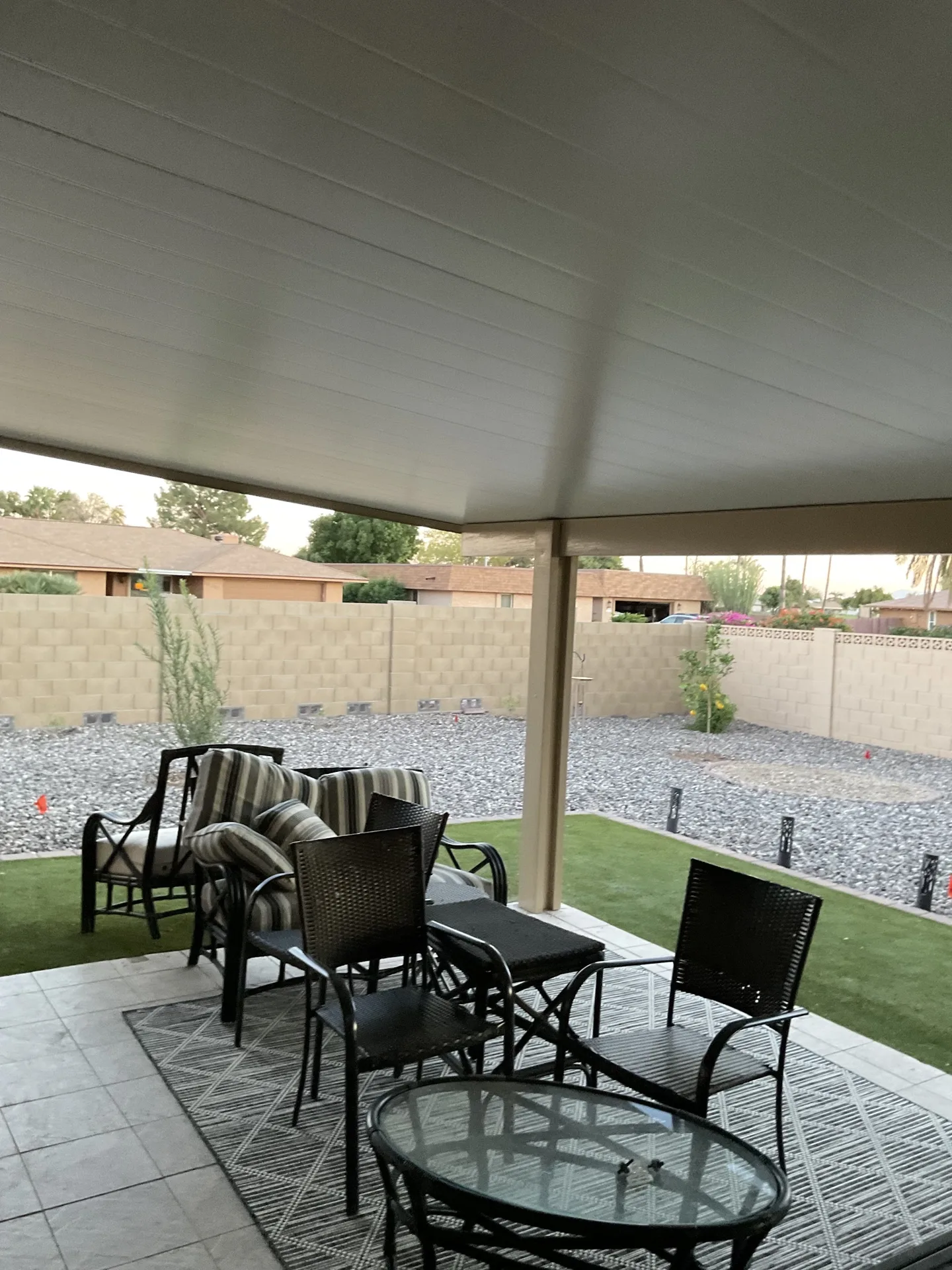 Aluminum patio cover installed by A to Z Shades and Shutters in Mesa, AZ, serving the Phoenix metro area (project photo patio patio 24)
