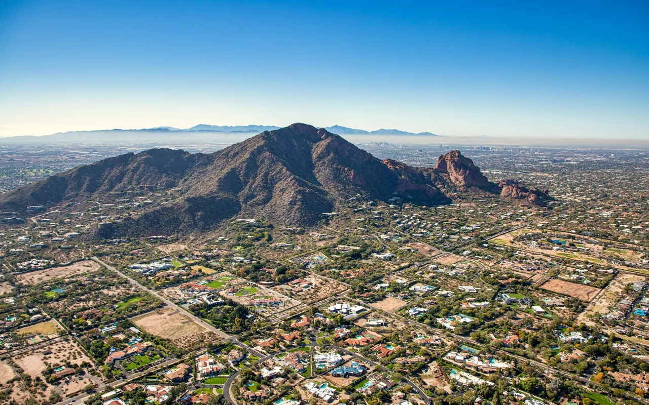 Aerial view of Paradise Valley, Arizona