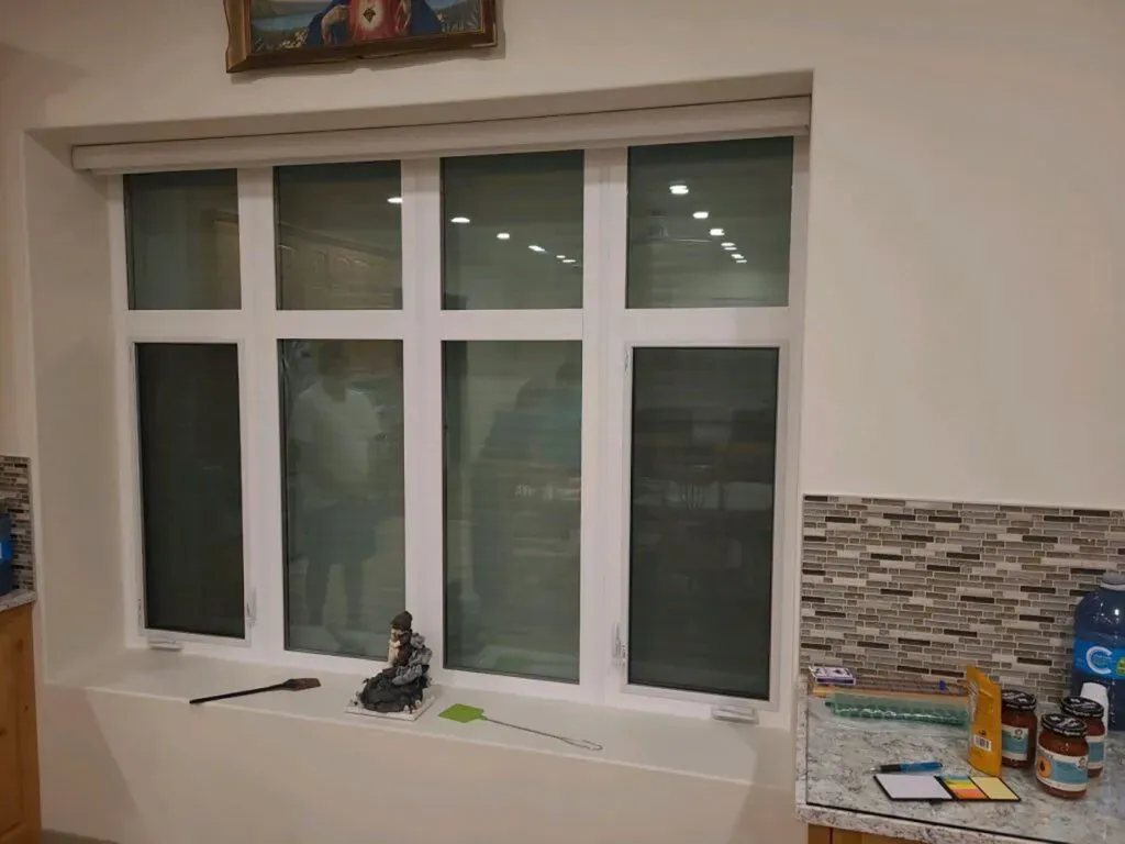 Cozy Arizona interior with solar shades and wooden blinds enhancing comfort and style